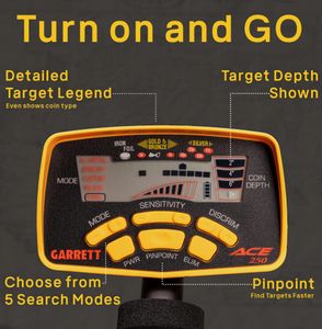 Garrett Ace 250 Metal Detector – Lightweight, All-Terrain