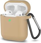 SATLITOG Silicone Case Compatible with Apple AirPods 1&2 Wireless and Wired Charging Case(Front LED Visible),Khaki