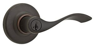 Weiser Belmont Venetian Bronze Front Door Handle with Lock, Reversible Exterior/Interior Door Handles with Lock, Keyed Entry Door Lever for Front Door,Bedroom, Bathroom & Office,Traditional Home Decor