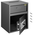 VEVOR Digital Depository Safe 1.7 Cubic Feet Made of Carbon Steel Electronic Code Lock Depository Safe with Deposit Slot with Two Emergency Keys Depository Box, Black