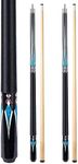 Sinsilvie 13mm 58 Inch 19 20 oz Billiard Pool Stick, 1/2 Maple Pool Cue Stick, Billiard Cues,Pool Stick for Men Women,Pool Sticks for 1 or 2 (Set of 2(Black 20oz))