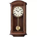 SEIKO Classic Vertical Brown Wooden Analog Home/Office Decor Roman Figure Hourly Chimes Musical Wall Clock with Pendulum (Size: 23 x 9.5 x 55 CM | Weight: 3150 gram) QXH030B