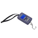 Alomejor Digital Fish Scale 40kg Portable Electronic Balance Digital Fish Hook Hanging Scale with Backlit LCD Screen for Hunting Fishing Postal Kitchen