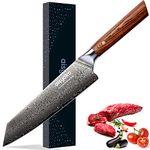 aisyoko Chef's Knife 8 Inch Damascus Japan VG-10 Super Stainless Steel Professional High Carbon Super Sharp Kitchen Cooking Knife, Ergonomic Color Wooden Handle Luxury Gift Box