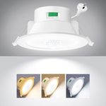 ALUSSO LIGHTING LED Recessed Ceiling Light with Motion Sensor, 12W 90-100mm Cutout 3000K Warm/4000K Neutral/6500K Cool White Selectable Downlight, IP44 Waterproof for Balcony Corridor Entrance