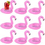 REILTAS Flamingo Inflatable Drink Holder,9 Pack Pink Flamingo Drink Float,Cup Holders for Summer Pool Party Water Fun-Float Your Drinks in Style