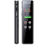 64GB Digital Voice Recorder - MECHEN Voice Activated Recorder with Playback,Audio Recording Device for Lectures Meetings,Dictaphone，A-B Loop Playback,Password (V01-Black)