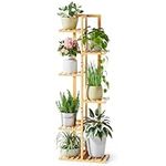 ROSSNY Plant Stand Indoor, 6 Tier 7 Potted Bamboo Plant Stands for Indoor Plants, Corner Plant Stand,Plant Shelf For Indoor, Tiered Plant Stands, Planter Holder for Multiple Plants Indoor Tall, Natural