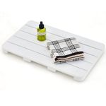 Multigot Bath Mat, HIPS Multipurpose Raised Shower Mat, Waterproof Slatted Floor Mat Non-slip Feet Duck Board for Bathroom Bathtub Poolside (55 x 34 x 4.5cm, White)