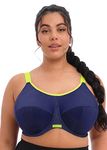 Elomi Women's Plus Size Energise Underwire Sports Bra, Navy, 44 GG UK