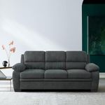 Torque - Jett 3 Seater Fabric Sofa (Dark Grey) | 3 Person Sofa | Sofa Set for Living Room, Bedroom, Home, Office Furniture | 3 Years Warranty