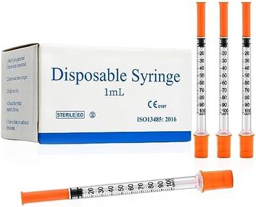 1ml 30Ga 13mm/0.5Inch Syringe with Needle, Disposable Individual Package of 100