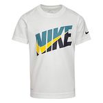 NIKE Boy's Regular Dri-FIT Logo T-Shirt (86F969-001_White 6)