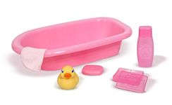 Melissa & Doug 4893 885558462513 cartoon Mine to Love Baby Doll Bathtub and Accessories Set (6 pcs), Pink, One Size