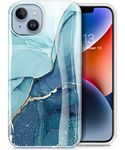 GVIEWIN Compatible with iPhone 13 Case Marble, [10FT Drop Protection] Slim TPU Soft Protective Shockproof Phone Case Cover Women for iPhone 13 6.1''2021, Navy Blue