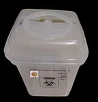 Ajaya Enterprises Plastic Press-Top Bio-hazard/Bio-Medical Sharp Container (1.2 L, Translucent)