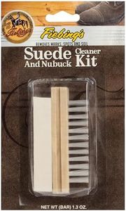 Fiebing's Suede Shoe Cleaner Kit - Includes Nylon Bristle Brush & Dry Cleaning Bar for Suede & Nubuck - Color Safe Stain Eraser Remove Marks, Restore Nap Finishes on Suede Shoes, Boots, Jackets, Couch