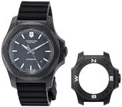 Victorinox Men’s Watch I.N.O.X. Carbon Mechanical Ø 43 mm, Mechanical, Swiss Made, Water-Resistant up to 200 m, Rubber Strap, Black