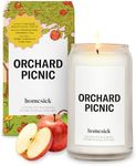 Homesick Scented Candles for Home (Orchard Picnic) - 13.75 oz Long-Lasting Natural Soy Wax Blend Jar Candle Gifts for Women & Men, 60-80 Hours Burn Time - Notes of Crisp Apple, Cinnamon Bark & Vanilla