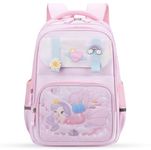 ADSON Cute Kawaii Mermaid Travel School Bag|Backpack for Girls & Boys Large 16 Inches Casual Day Pack Cartoon Bookbag Rucksack Water Repellent(Mermaid Multi Colour)