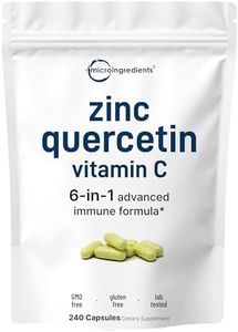 Micro Ingredients Quercetin with Vitamin C and Zinc, 240 Capsules | Quercetin 500mg, Vitamin C 500mg, Zinc 50mg (Picolinate, Citrate, Glycinate, Gluconate) | Complete Immune Support Supplements
