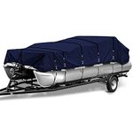 Seapisode 1200D Marine Grade Fade and Tear Resistant Trailerable Pontoon Boat Cover, Heavy-Duty Pontoon Covers (Navy, Length:25'-28' Beam Width: up to 102")