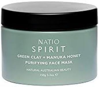 Natio Australia Spirit Green Clay + Manuka Honey Purifying Face Mask 150g - Clay Mask for Face & Body - Clean Pores & Banish Congestion- Made for All Skin Types - Made in Australia