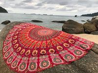 raajsee Red Mandala Round Beach Tap