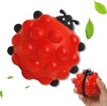 Anboor Pop Fidget Toy, 2 Pieces Ladybird Squishies Sensory Bubble Popper Toy 3D Push Squeeze Balls Stress Relief Early Education Toy Gift Collection