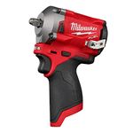 Milwaukee M12 FIW38-0 4933464612 Impact Wrench, 12V Li-Ion, 3/8, Square – M12FIW38-0, 12 V, Black/Red