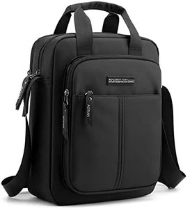 zhongningyifeng Borsa a tracolla da uomo, in nylon, impermeabile, colore nero, per il tempo libero, per lavoro, viaggi, scuola, Nero