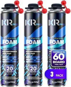 Spray Foam Insulation Can (3 x 25.4 oz. / 720 g) Expanding Foam Sealant, Spray Insulation, Closed Cell Spray Foam Insulation, High Density Spray Foam, Walls Ceiling Windows Doors