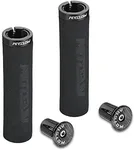 Bike Grips Single Aluminum Alloy Lock on + Aluminum Bar End Plugs,Bicycle Handle Bar Foam Soft Comfortable Non-Slip Bike Handle Grips,Handlebar Caps for BMX Mountain MTB Cruiser Scooter (Black)