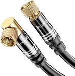 BlueRigger RG6 Digital Coaxial Audio Video Cable (7.5M, 90° Angled to Straight Male F Type Connector, Triple Shielded) – Coax Cable for HDTV, CATV, DVB-T2/C/S, Cable Modem, Radio, Satellite Receivers