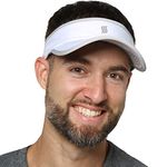 SAAKA Lightweight Visor for Men. Best for Running, Golf, Tennis & All Sports. Ultra Light & Adjustable. (White)