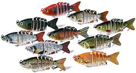 HENGJIA Fishing Lures for Bass Trout Animated Multi Jointed Swimbaits Slow Sinking Bionic Swimming Lures Bass Swim Warrior Swimbait Freshwater Saltwater Bass Lifelike Fishing Lures Kit