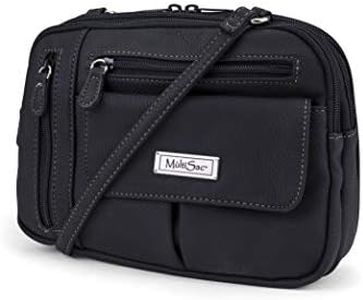 Multi Sac Zippy Triple Compartment Crossbody Bag, Black