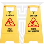 TARGET HYGIENE Plastic Caution Standing Board Combo (set Of 2 Pcs Sign Board,Wet Floor And Work in Progress Sign Board)