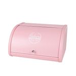 Metal Bread Box for Kitchen Countertop - Stainless Steel Bread Box for Kitchen - Bread Storage Container - Airtight Holder for Homemade Bread, Pink Color