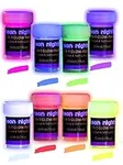 2-IN-1 Glow-in-the-Dark Paint – Neon Glow Paint Set with UV Black Light Reflective Wall Paint – 8 Color Kit – High Pigmentation – German Quality – Perfect for Arts & Crafts, DIY, Kids Party Decoration