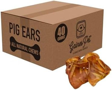 Gaines Pet Pig Ears for Dogs, Thick Cut & All-Natural Whole Ears, No Additives Or Hormones, Dog Treats for Safe Rawhide Alternative, Dental Health, Easy to Digest, 40 Count