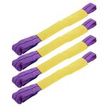 Yagosodee Wheel Securing Link Straps Wheel Straps 4pcs Recovery Alloy Recovery Straps Ratchet Strap Winder Trailer Transporter Yellow/Purple, purole+yellow, M