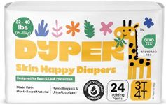 DYPER Toddler Training Pants 3T-4T for Boys & Girls Hypoallergenic, Unscented, Plant-Based & Perfect for Sensitive Skin, Leakproof Potty Training Pants for Day & Overnight Protection (24 Count)