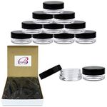 Beauticom 3g/3ml (0.1 Fl Oz) Round Clear Plastic Jars with Round Top Lids for Creams, Lotions, Make Up, Powders, Glitters, and more... (Quantity: 50 Pieces)