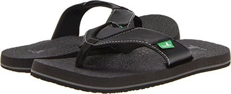 Sanuk Kids Root Beer Cozy Flip Flop (Toddler/Little Kid/Big Kid), Black, 6/7 M US Big Kid