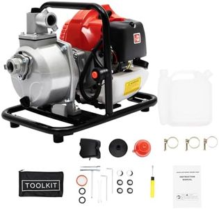 ZERNEIL 1 Inch Gas Powered Water Transfer Pump, 2-Stroke 1.7HP Gasoline Semi-Trash Water Pump 6500RPM Air cooled High Pressure Irrigation Transfer Pump with Complete Kits, for Irrigation (19.6 LBS)