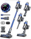 Cordless Vacuum Cleaner, 450W 40Kpa Stick Vacuum with Intelligent Auto Mode, Vacuum Cleaners with Max 55min Runtime and Color Touch Display, Handheld Vacuums for Hardwood Floor Carpet Hair