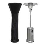 Dellonda Freestanding Gas Patio Heater 13kW with wheels for Commercial & Domestic Use, Supplied with Cover, Stainless Steel - DG221