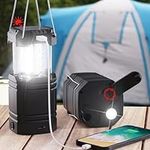 Rechargeable LED Camping Lantern, Solar Lantern Flashlight with Hand Crank,40H Long Run,USB Charging Port,IPX4 Waterproof,Collapsible Portable Camping Light for Power Outage/Hiking/Fishing/Emergency