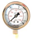 MICRO Pressure Gauge 63mm / 2.5" Inch Dial, 0-106 kg/cm2 (bar), 1/4"BSP, Bottom connection Direct mounting